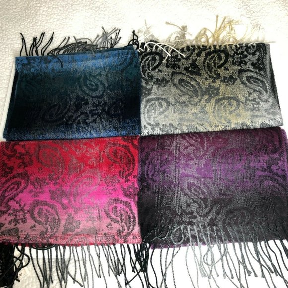 COPY - Steve Madden Paisley Scarf Made in Italy 4  Ombre Colors to Choose! - Picture 2 of 11